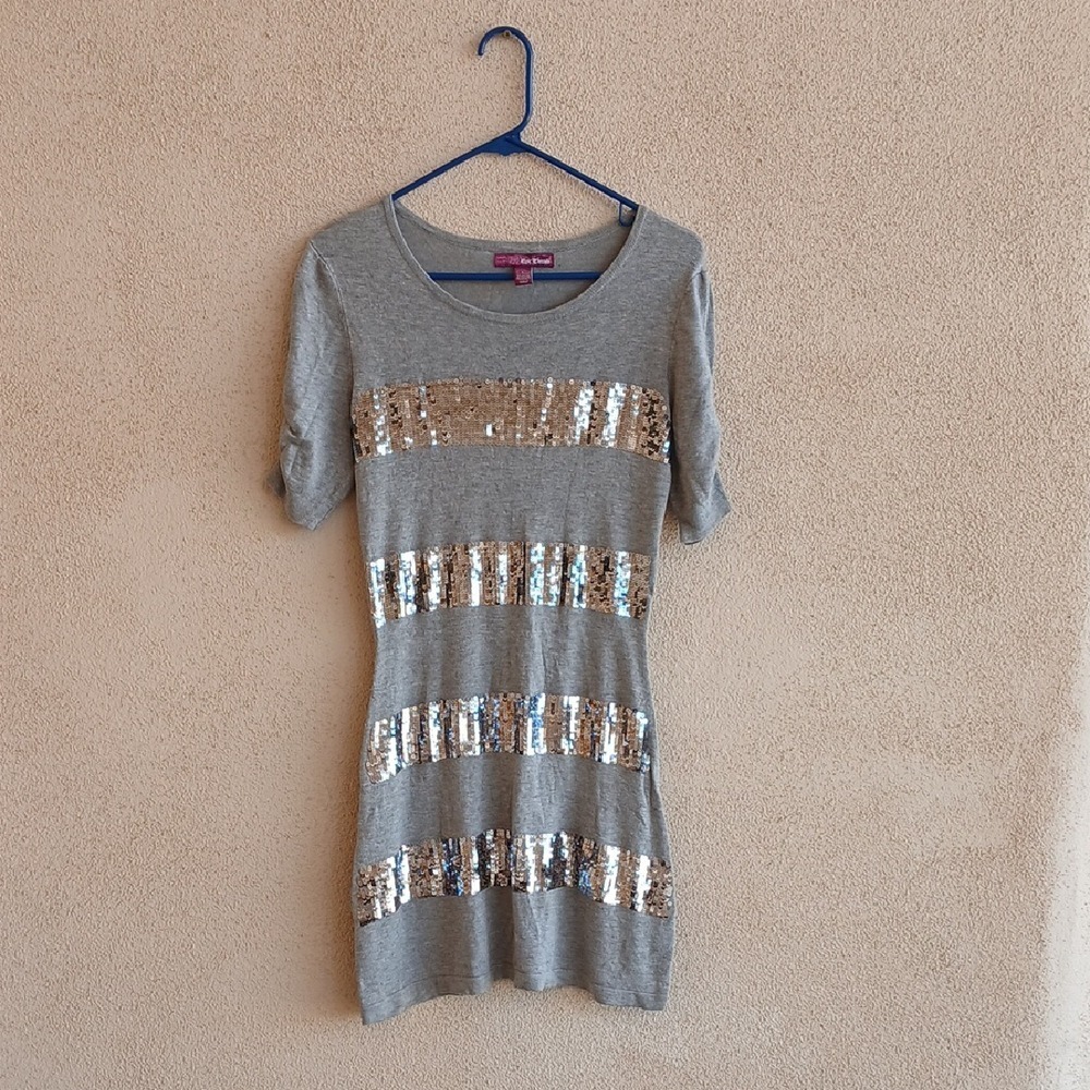 Make Offer! Epic Threads Gray Dress with Gold and Silver Sequins